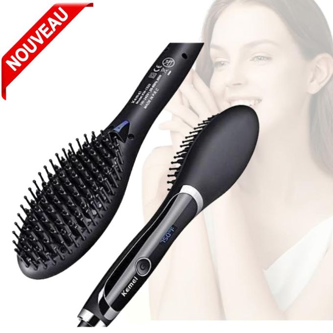 Kemei Brosse à lisser les cheveux - KM-1320 efficace pour le soin des cheveux Max température 750 F