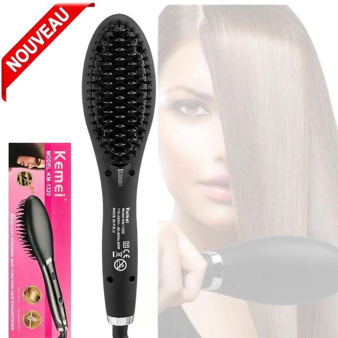 Kemei Brosse à lisser les cheveux - KM-1320 efficace pour le soin des cheveux Max température 750 F