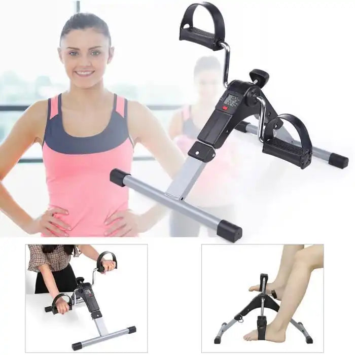 Mini vélo d’exercice portable avec écran LCD, pédalier d’exercice pour bras et jambes
