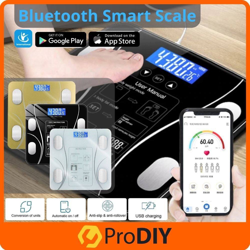Pèse-personne intelligent Bluetooth multifonction – Balance électronique avec capteurs de haute précision, mesure du poids corporel et de l’IMC