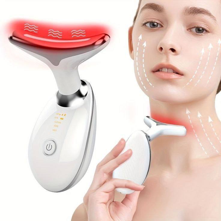 Appareil Laser de Massage pour le Cou, Visage et Peau, Rajeunissement et Vitalité, lumière LED, soin de peau